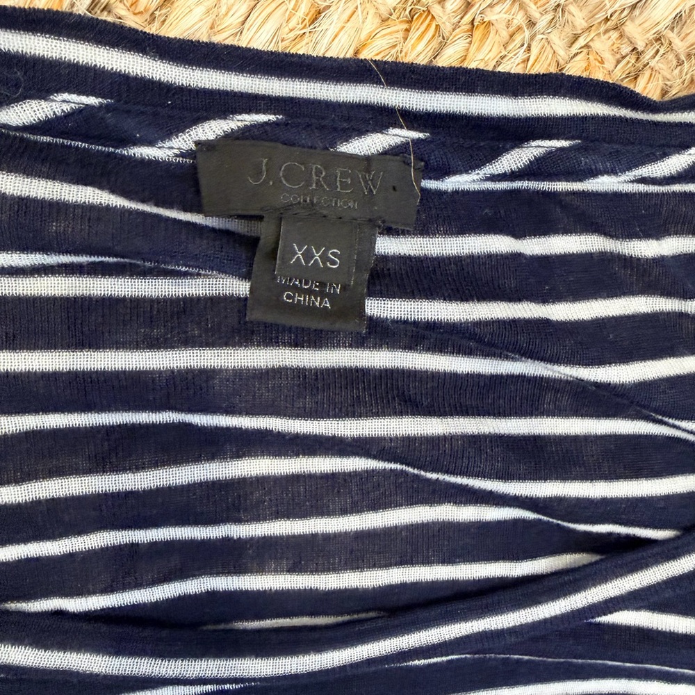 J.Crew Collection Navy and white Striped Women's Top - Picture 2 of 3